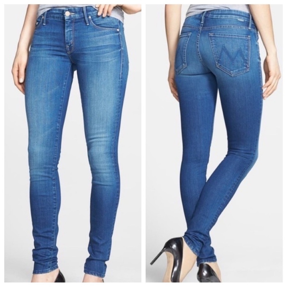 MOTHER High Waisted Looker Spiked Heels to Tractor Wheels Skinny Jeans - size 27